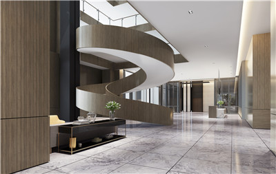 剛、柔、力、美——刀紋胡桃木紋辦公室墻面扣板裝修效果圖